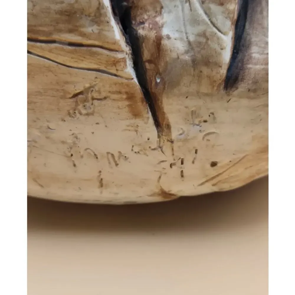 Decorative Sculpture Crafted out of Pottery Depicts Western Scene Pre Loved